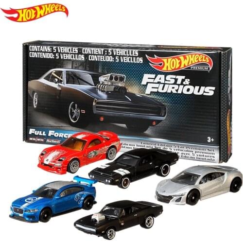Genuine Hot Wheels Fast and Furious Premium Bundle Collection Alloy Mini Cars Laiken Rubber Tire Original Hotwheels Boys Toys