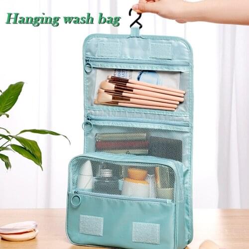 Hanging Toiletry Bag with Hook Folding Travel Make up Cosmetic Kit Organizer Storage Bag Splash Proof for Women Men xqmg Storage