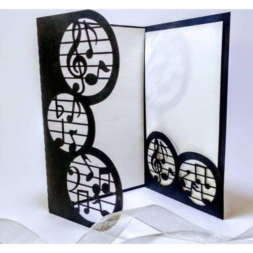 Musical Note Wedding Invitation Metal Cutting Dies Stencils For Diy Scrapbooking Album Paper Card Decorative Craft Embossing Die