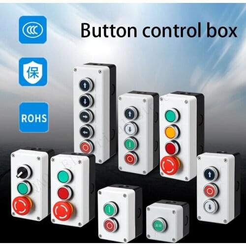 Four gears five gears Control box with button switch 24V / 220V with emergency stop button industrial switch waterproof box