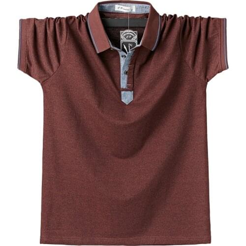 Summer Men Polo Shirt Mens Classic Solid Polo Shirts Cotton Shirt 6XL Large Size Casual Fashion Men Outwear Clothing Tops Tees