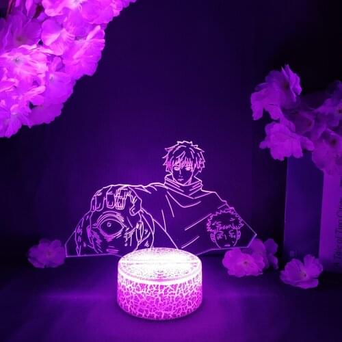 LED Light Manga Anime Avatar Jujutsu Kaisen Satoru Gojo Jogo Acrylic Night Lamp RGB Flashing Cool Gift 3D Child Room Decor