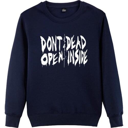 Don't Open Dead Inside Walking Zombie Dead Boy Man Men Crew Neck Sweatshirt Couple Clothes Teenager Pullover Fleece ZIIART