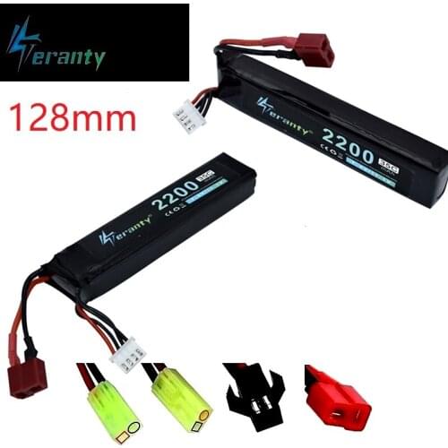 Upgrade Power Water Gun 3S 11.1V 2200mAh 35C Lipo Battery for AKKU Mini Airsoft BB Air Pistol Electric Toys Parts M4A1/AK #128mm