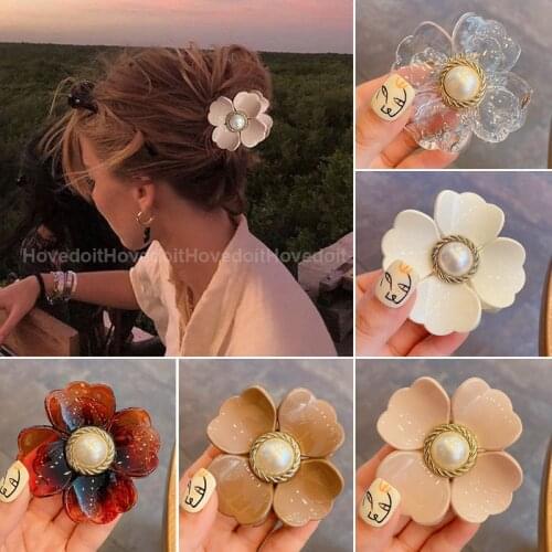 Sweet Girls Flower Shape Hair Clip Hair Claw Chic Barrettes for Women Claw Crab Hairpins Styling Bohemia Hair Accessories Gift