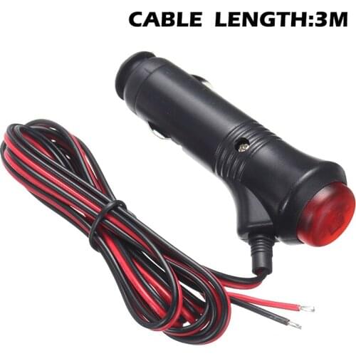 1pc Car Motorcycle 12V 24V Red LED ON OFF Switch Cigarette Lighter Power Socket Plug Connector 10A Fuse Parts Accessories