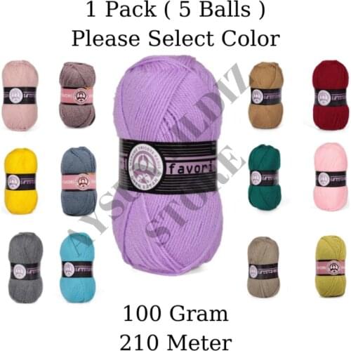 1 Pack ( 5 Balls ) Madame Tricote ( Oren Bayan ) FAVORI Thick Hand Knitting Yarn Paris %100 Acrilyc Crochet Tool Kit