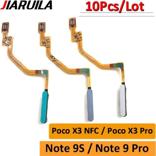 10PCS Original Home Button Fingerprint Sensor Flex Cable For Xiaomi Redmi Note 9S 9 Pro Global Pro Phone Repair Parts