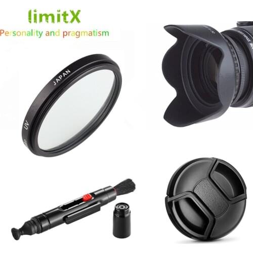 55mm UV Filter + Lens Hood + Cap + Cleaning Pen for Sony Alpha A230 A290 A350 A330 A390 A500 A550 A560 A580 w/ 18-55mm Lenses