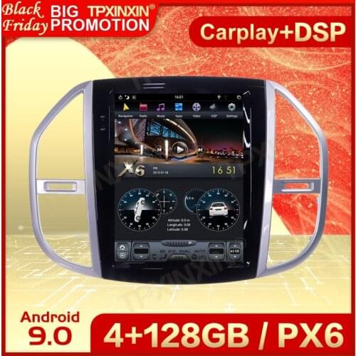 128G Carplay 2 Din Android 9 Tesla Stereo For Mercedes-Benz Vito 2016 2017 2018 2019 Auto Audio Radio Receiver Player Head Unit