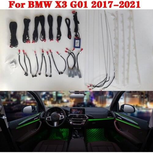 Car Ambient Light For BMW X3 G01 2017-2021 11 colors Screen control Decorative LED Auto Atmosphere Lamp illuminated Strip
