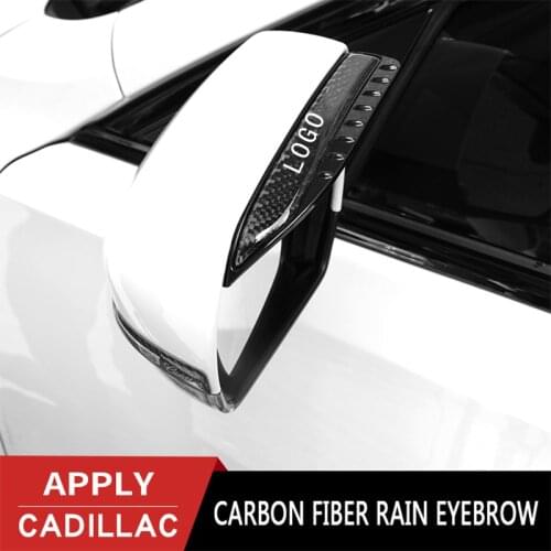 Car Rear view Mirror rain eyebrow sticker real carbon fiber rain Shield shade cover protector guard for xt4 ct5 xts srx cts atsl