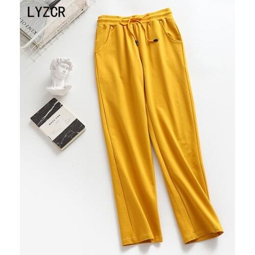 Casual Wide Leg Pants For Women Loose High Waist Sweatpants Womens Wide Trousers Plus Size Cotton Mom Pants Spring Summer