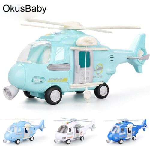 Baby Music Simulation Helicopter Inertia Childrens Toy Aircraft Storage With Open Driver Room Fire Rescue Music Toy Car