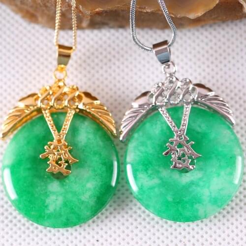 Men Women Fashion Jewelry Gift 30MM Animals Crab Natural Stone Green Jades Pendant 1Pcs K280-281