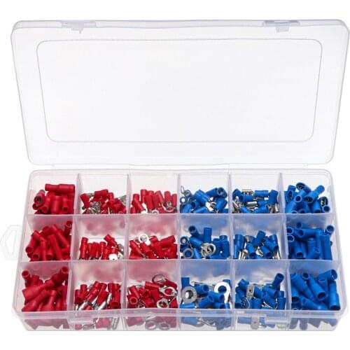 Electrical Crimp Spade Ring 400pcs Assorted Insulated Fork U-Type Terminals Connectors Kit Mixed Lug Cable Wire Car accessories