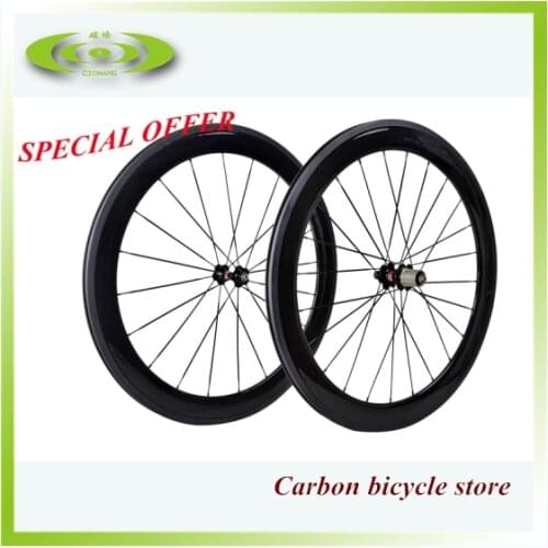 Hot Sale! 1 pair of 60mm 700c carbon fiber road wheels for sale