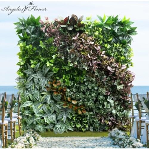 Artificial Plants Wall Plastic Green Grass Wall Panel Balcon Fake Flower Turf Lawn Carpet Hotel Shop Backdrop Home Decor Wedding