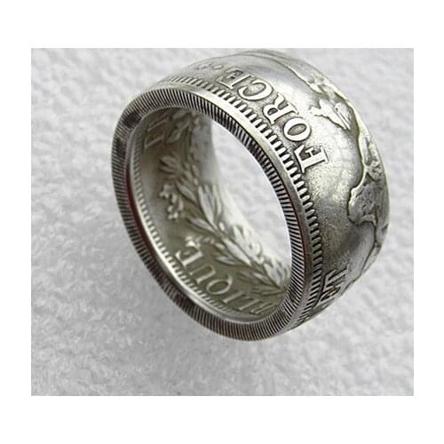 Handmade Ring By France 5 Francs 'Head' LAN 4 A Silver Plated Copy Coin In Sizes 8-16