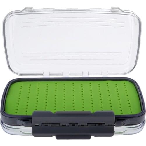 Fly Box with Silicone Insert, 100% Waterproof Fly Fishing Flies Box, Compact Clear ABS Plastic