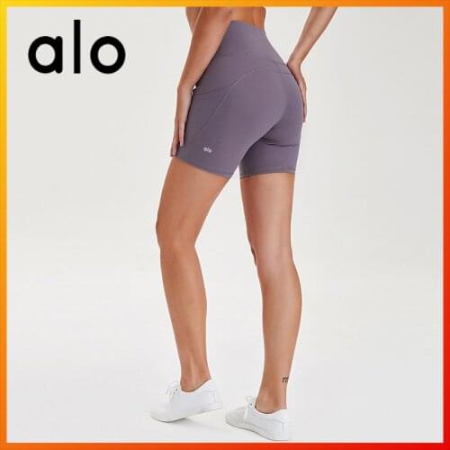 Alo Yoga Summer Ladies 5-Color High Waist Shorts Cycling Exercise Fitness Yoga Shorts Stretch Tights