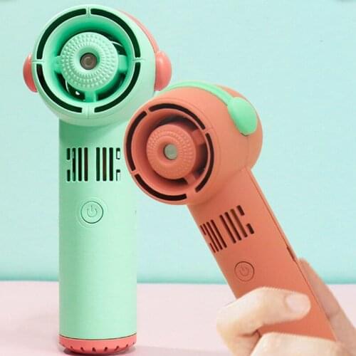 Mini Handheld Bladeless Fan USB Charging Portable Automatic Mist Spraying Humidifier Air Cool Spray Leafless Ventilator Fans