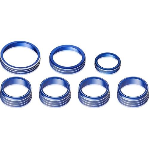 NEW-7PCS Car Air Conditioner Volume Knob Ring 4WD Trailer Headlight Switch Button Cover for Ford F150 XLT 2016-2020