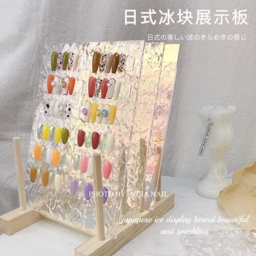 New Nail Art Ice Cube Display Board Aurora Acrylic Finished Sample Color Board Japanese Nail Art Display Board Shooting Props