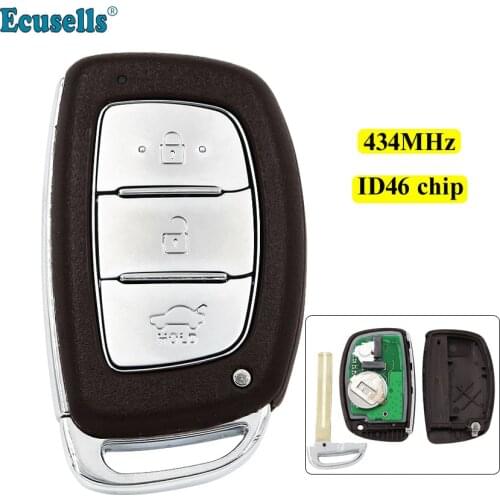 New Smart keyless Remote Key 3 Button For Hyundai VERNA Elantra 434mhz With ID46 PCF7952 chip Uncut TOY48 Blade