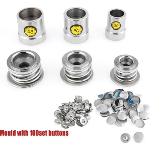 Fabric Covered Button Mold With 100pcs Buttons Press Die Assembly Machine Mould 24L 30L 32L 40L 48L DIY Tool Accessories