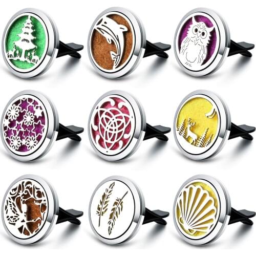 Variety Style Flower Fairy Car Air Freshener Aromatherapy Locket Stainless Steel Essential Oil Diffuser Perfume Pendant Jewelry