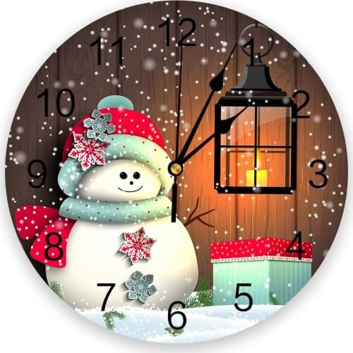 Christmas Snowman Modern Wall Clock For Home Office Wall Decoration Living Room Bathroom Decor Needle Hanging Watch