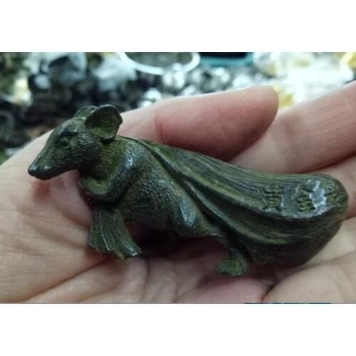 Fine Crafts Retro Collection Pure Copper and Copper Sculptures and Ornaments of Money Mouse in the Zodiac