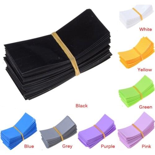 100 PCS Li-ion PVC Heat Shrink Tubing 18650 Battery Wrap Precut Size 72*18.5mm Battery Film Tape Battery Cover