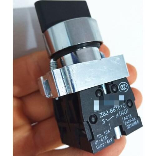 1pc 3 Position Momentary Selector Push Button Switch With 2no Contacts Self-reset Selector Switch Spring Return To Middle