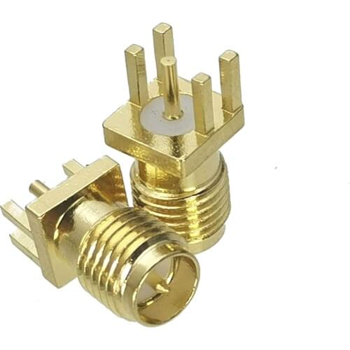 1Pcs Connector RP-SMA RPSMA Female Plug Solder PCB Edge Clip Mount RF Adapter Coaxial High Quanlity