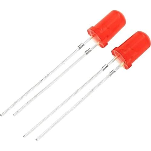 100Pcs LED DIFFUSED F5 5MM RED COLOR RED LIGHT Super Bright Bulb Lamp NEW