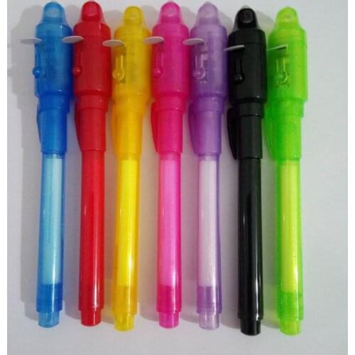 1000pcs Magic 2 in 1 UV Light Combo Creative Stationery Invisible Ink Pen Popular Random Color