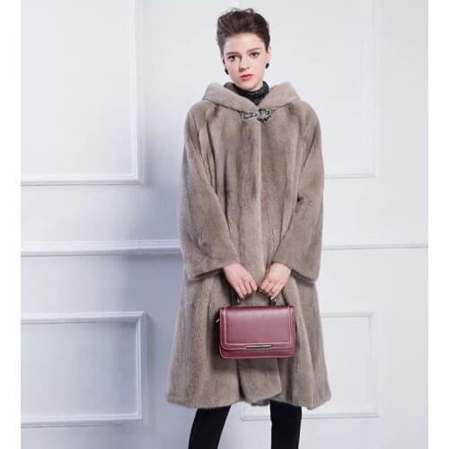 2021 Brand luxury women natural mink fur jacket long style with sashes elegant lady high quality Imported winter fur coat