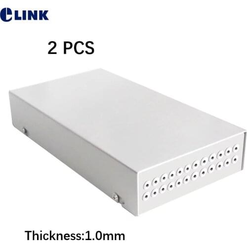 2pcs 24 core thickening ftth box 1.0mm optical fibre distribution box cold steel metal fiber terminal box for pigtail out direct