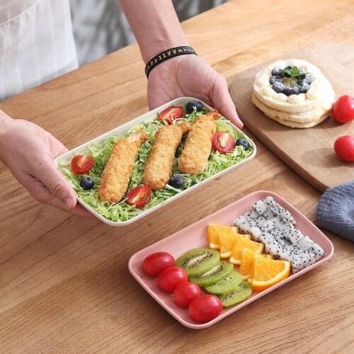 4pcs Dishes Household Dinner Plate Food Plate Microwave Oven Available Eco-friendly Home Kitchen Utensils (Pink, Green, Blue, Be