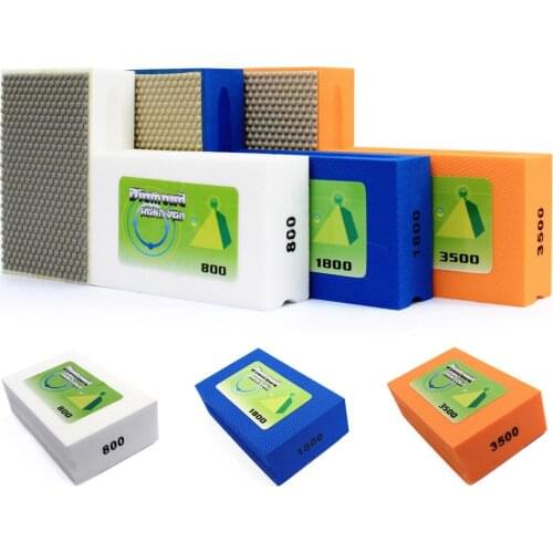 Diamond Hand Polishing Pad Resin Sanding Pad Sponge Foam Backed Buffing Pad For Glass Stone Marble Granite Grit 800/1800/3500