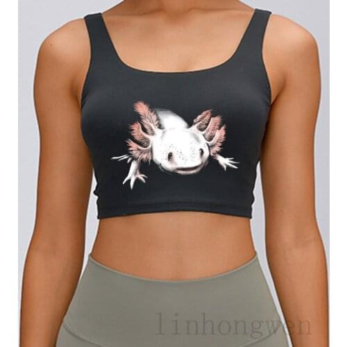 Axolotl Tank Top O Neck Vintage Spring Autumn Trend Tops Fitness Building Customized Vest