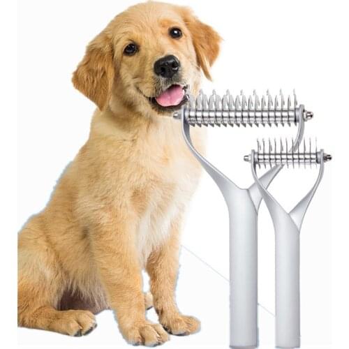 Hot Sale Pet Hair Shedding Comb Dog Brush Grooming Tool Hair Removal Comb Cat Detangler Fur Trimming Dematting Deshedding Brush