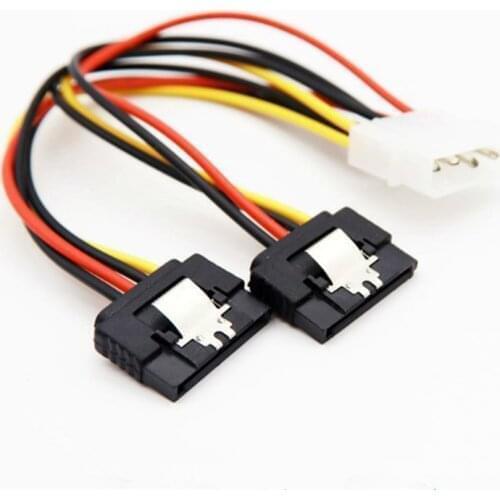 IDE 4Pin Molex Male M To SATA Dual 2X15Pin F Female With shrapnel Splitter Y 1 To 2 extension hard disk Power Supply Cable 18AWG