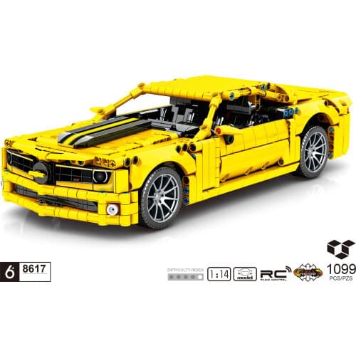 Technical 1:14 scale Chevrolets Camaro classic car building block radio 2.4ghz remote control vehicel bricks model rc toy