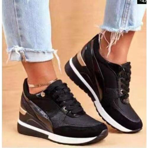 Sneakers Women PU Lace-up Sneakers Casual Lady Vulcanized Shoes Female Non-Slip Sports Shoes Fashion Breathable Zapatillas Mujer
