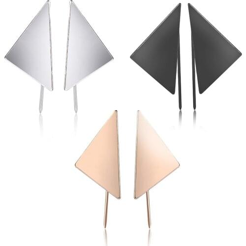 Punk Design Fashion Triangle Big Geometric Stud Earring Women Geometric Vertical Stick Stud Earring Modern Female Jewelry Party