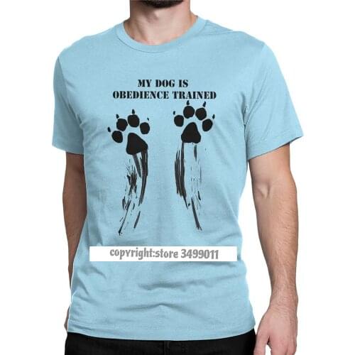 Vintage Dog Is Obedience Trained Tops T Shirt Men Happy New Year T Shirt Malinois Belgian Camisas Tshirts Tops