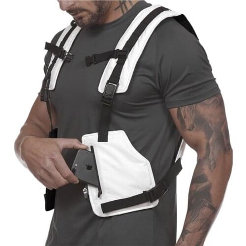 New Streetwear Tactical Vest Men Hip Hop Street Style Chest Rig Phone Bag Fashion Reflective Strip CargoWaistcoat with Pockets